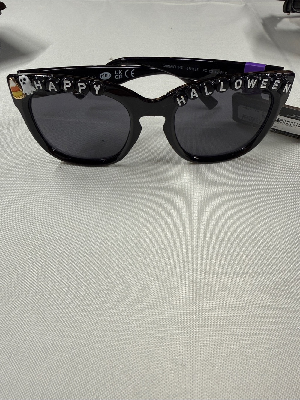 Women's  Black "Happy Halloween" Sunglasses - Festive Halloween Shades
